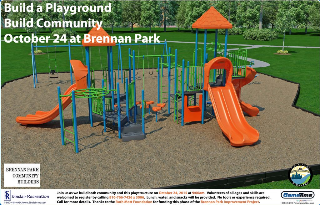 Volunteers sought for playground Community Build at Brennan Park on Saturday, October 24, 2015
