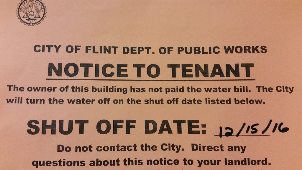 Shut Off Notices Posted at Properties Where Owners Have Made No Attempt to Pay Past Due Utility Bills