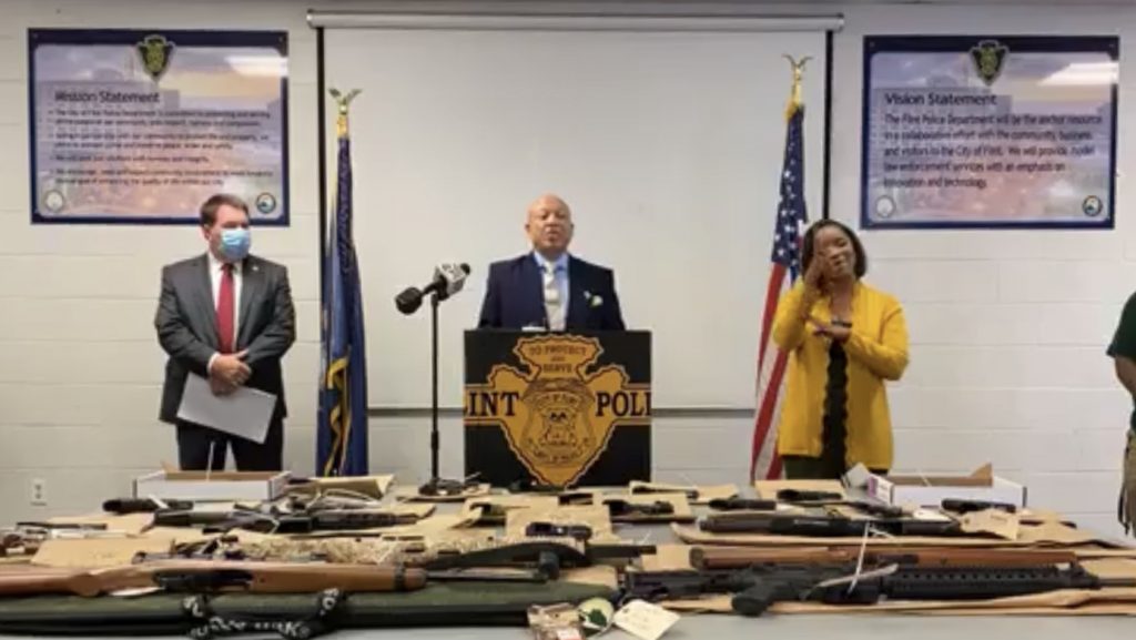 Mayor Sheldon Neeley, Police Chief Phil Hart stop City of Flint gun auctions to keep firearms off streets