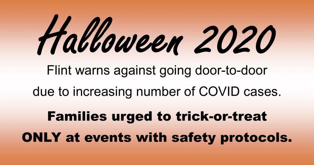 Halloween update: Flint warns residents to avoid trick-or-treating door-to-door, urges families to celebrate at events following safety protocols