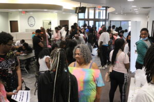A crowd of applicants at the Youth Job Fair 2025