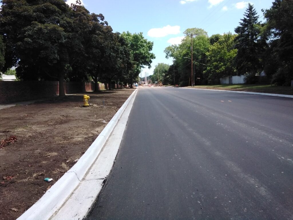 Picture of newly paved road