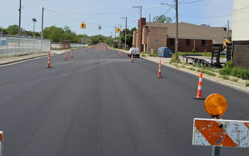 A freshly paved section of Hamilton Avenue near Selby Street in Flint