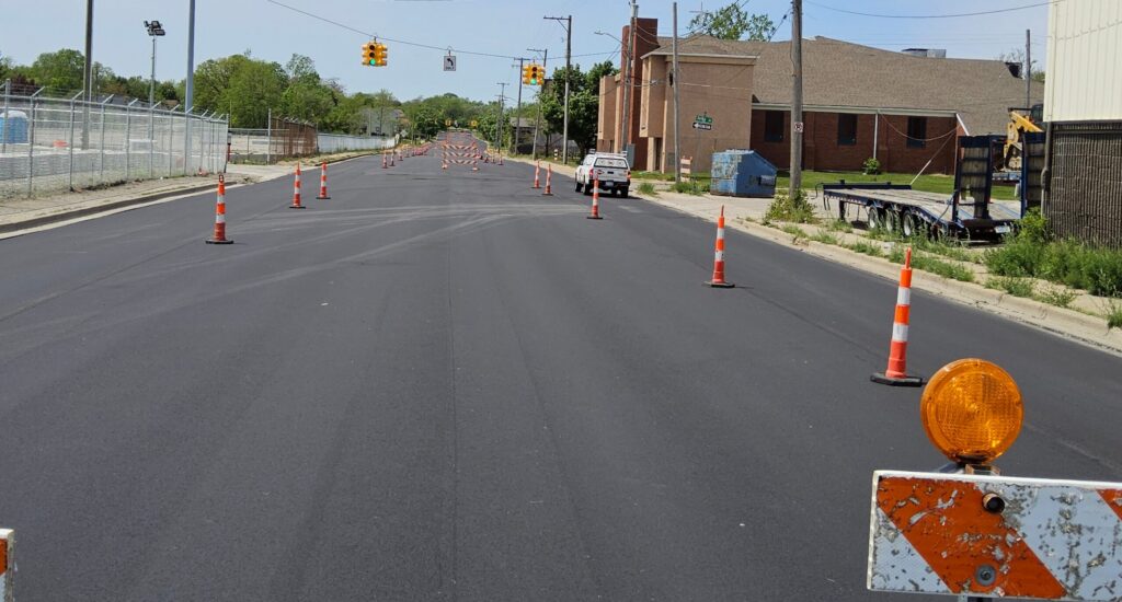 A freshly paved section of Hamilton Avenue near Selby Street in Flint
