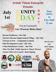Flint Community Day/Tour July 1, 2017