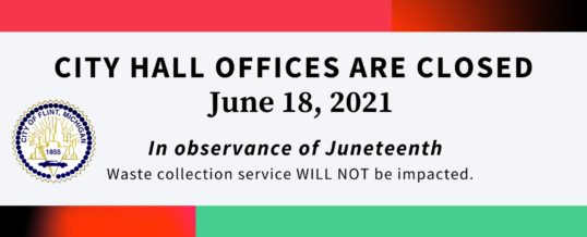 City Hall offices to close in observance of Juneteenth