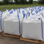 Bags of sand which  serve as the bed for the granulated activated carbon (GAC) are seen waiting to be loaded into the filter in July, 2015.