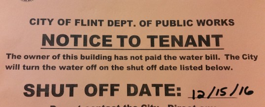 Shut Off Notices Posted at Properties Where Owners Have Made No Attempt to Pay Past Due Utility Bills