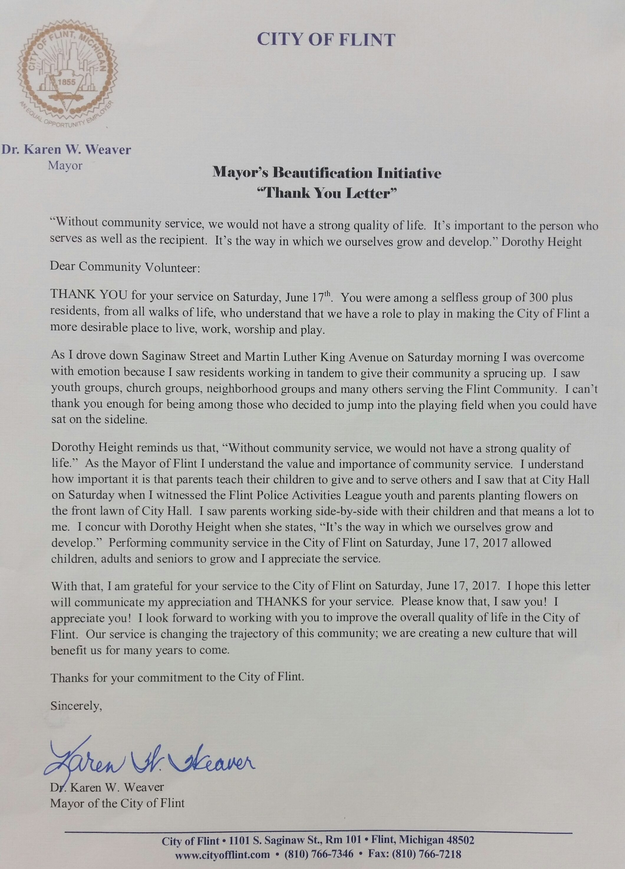 letter thank volunteers you Make Who Weaver Thanks Expresses to 1st Helped Mayor All letter thank volunteers you Make Who Weaver Thanks Expresses to 1st Helped Mayor All