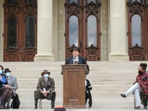 Mayor Sheldon Neeley helps lead coalition of Black mayors calling for an end to voter suppression efforts in Lansing